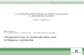 I Programmi per la continuità delle cure  in Regione Lombardia