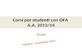 Corsi per studenti con OFA  A.A. 2013/14