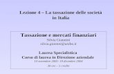 Lezione 4 – La tassazione delle società in Italia