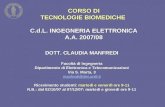 CORSO DI TECNOLOGIE BIOMEDICHE  C.d.L. INGEGNERIA ELETTRONICA A.A. 2007/08