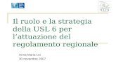 Il ruolo e la strategia della USL 6 per l’attuazione del regolamento regionale