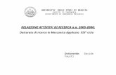 RELAZIONE ATTIVITA’ DI RICERCA a.a. 2005-2006: