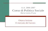 A.A. 2006-2007 Corso di Politica Sociale Maria Letizia Pruna