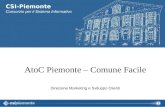 AtoC Piemonte – Comune Facile Direzione Marketing e Sviluppo Clienti