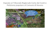Esposto al Tribunale Regionale Corte dei Conti e Petizione popolare al Comune di Novara