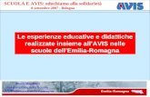 Le esperienze educative e didattiche realizzate insieme all’AVIS nelle scuole dell’Emilia-Romagna