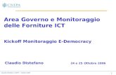 Area Governo e Monitoraggio  delle Forniture ICT Kickoff Monitoraggio E-Democracy