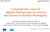 I risultati dei corsi di  digital literacy  per la ricerca del lavoro in Emilia-Romagna.