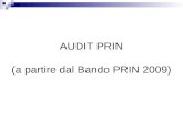 AUDIT PRIN (a partire dal Bando PRIN 2009)
