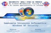 Seminario Sicurezza Informatica : Windows NT Security