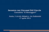 Incontro con Giovanni Del Giaccio    Giornalista “Il Messaggero”