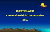 QUESTIONARIO  Comunità Solidale Lamporecchio  2012