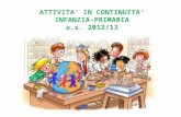 ATTIVITA’ IN CONTINUITA’ INFANZIA-PRIMARIA a.s.  2012/13
