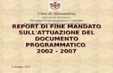 REPORT DI FINE MANDATO SULL'ATTUAZIONE DEL DOCUMENTO PROGRAMMATICO  2002 - 2007