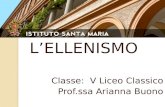 L’ELLENISMO Classe:  V Liceo Classico Prof.ssa Arianna Buono