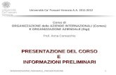 Università Ca ’  Foscari-Venezia A.A. 2011-2012