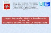 Legge Regionale 59/09 e Regolamento Attuativo: RICADUTE OPERATIVE PER LA PROFESSIONE VETERINARIA