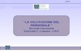 ”LA VALUTAZIONE DEL PERSONALE ” Riccardo Giovannetti Università C. Cattaneo - LIUC