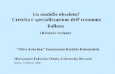 Un modello obsoleto?  Crescita e specializzazione dell’economia italiana (R.Faini e A.Sapir)