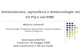 Alimentazione, agricoltura e biotecnologie nel VII PQ e nel PNR