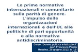 Corso “Donne, politica e istituzioni” prof. Francesca Perrini Messina, 26 giugno 2013, h. 15-19.00