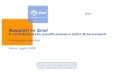 Acquisti in Enel Il contributo della pianificazione e dell’e-Procurement testimonianza aziendale