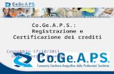 Co.Ge.A.P.S. :   Registrazione e Certificazione dei crediti