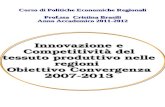 Corso di Politiche Economiche Regionali Prof.ssa  Cristina Brasili Anno Accademico 2011-2012