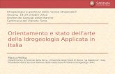 Orientamento  e  stato dell’arte della Idrogeologia Applicata  in Italia