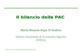 Il bilancio della PAC Maria Rosaria Pupo D’Andrea Istituto Nazionale di Economia Agraria (INEA)