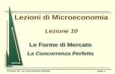 Lezioni di Microeconomia Lezione 10