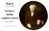 Kant (1724-1804) Critica  della ragion pura prima parte