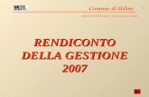 RENDICONTO DELLA GESTIONE 2007