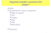 Programmi scientifici e preventivi 2010 Gruppo I