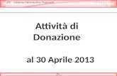 Attività di  Donazione  al  30 Aprile  2013