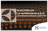 ELECTROLUX La  certificazione  A.E.O.  AUTHORIZED ECONOMIC OPERATOR