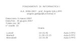 FONDAMENTI  DI  INFORMATICA I A.A. 2006-2007 - prof. Angelo GALLIPPI angelo.gallippi@uniroma2.it