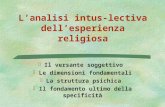 L’analisi intus-lectiva dell’esperienza religiosa