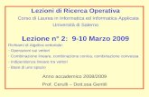 Lezione n° 2:  9-10 Marzo 2009 Richiami di Algebra vettoriale:   Operazioni sui vettori
