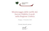 Monitoraggio delle tariffe dei  Servizi Pubblici Locali  nella Regione Umbria