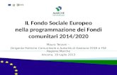 IL Fondo Sociale Europeo nell a  programmazione dei Fondi comunitari 2014/2020