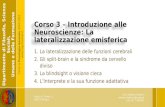 Corso 3 – Introduzione alle Neuroscienze: La lateralizzazione emisferica