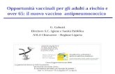 Opportunità  vaccinali per gli adulti a rischio e  over 65:  il nuovo vaccino   antipneumococcico