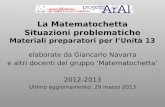 La  Matematochetta Situazioni problematiche Materiali preparatori per l’Unità 13