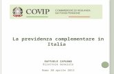 La previdenza complementare in Italia  RAFFAELE CAPUANO Direttore Generale Roma 20 aprile  2013