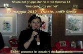 Sf i lata del gruppo donne di via Genova 13  “ Una casa tutta per noi ” 17 maggio 2012 - Trieste, caff è  Stella Polare