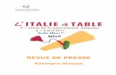 Rassegna Stampa / Revue de Presse L'ITalie à Table 2011