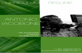 Antonio Iacobone, Curriculum/Resume