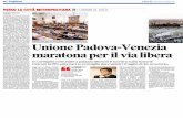 Unione Padova - Venezia Maratone per il via libera