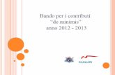 Bando contributi de minimis Comune di Cagliari 2012 -2013